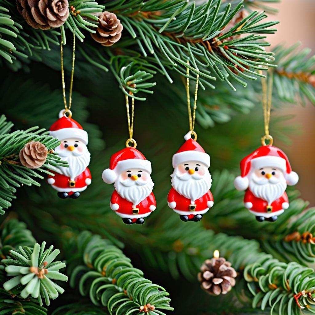 Charming Christmas Miniatures on Fir Branch