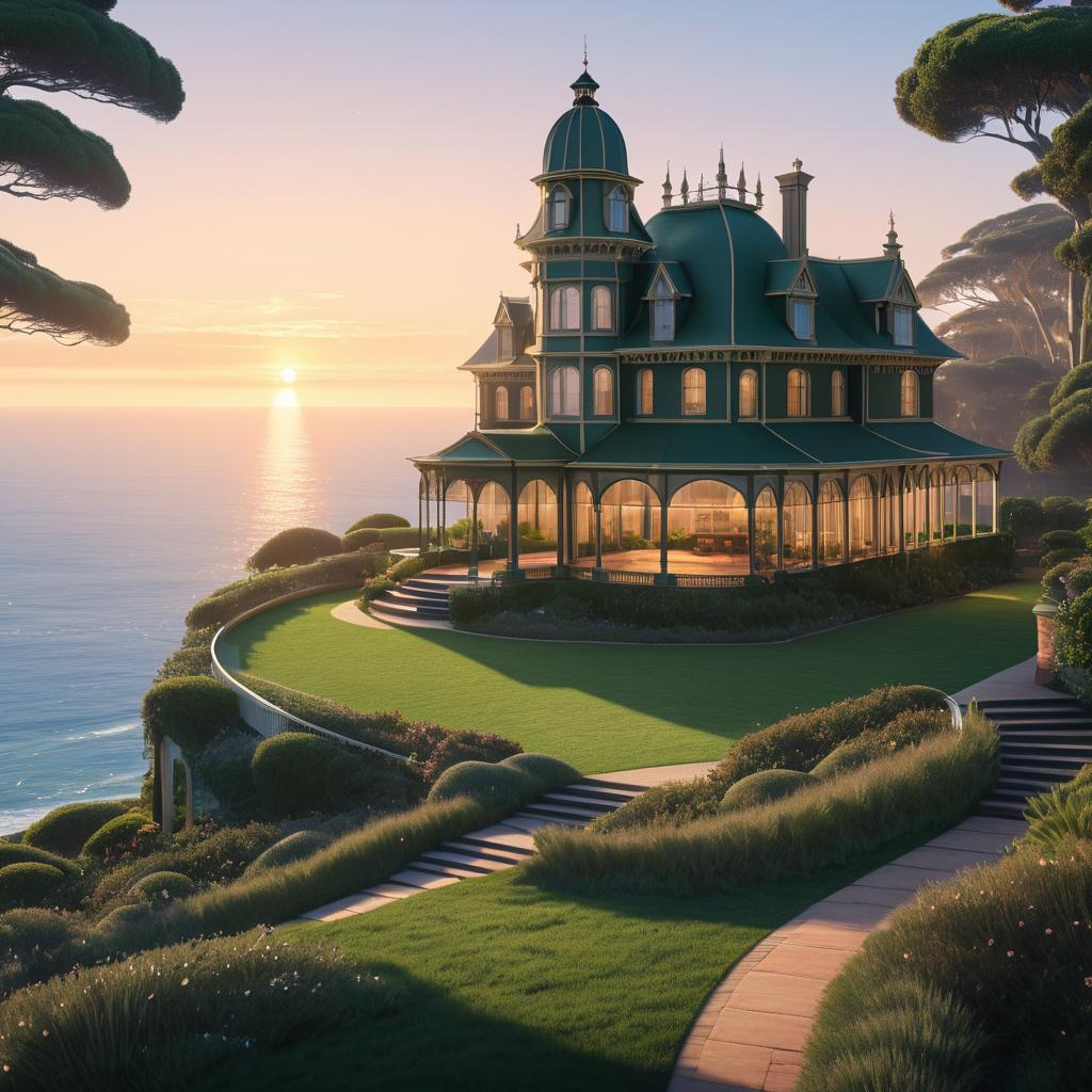 Majestic Victorian Mansion on Coastal Cliff