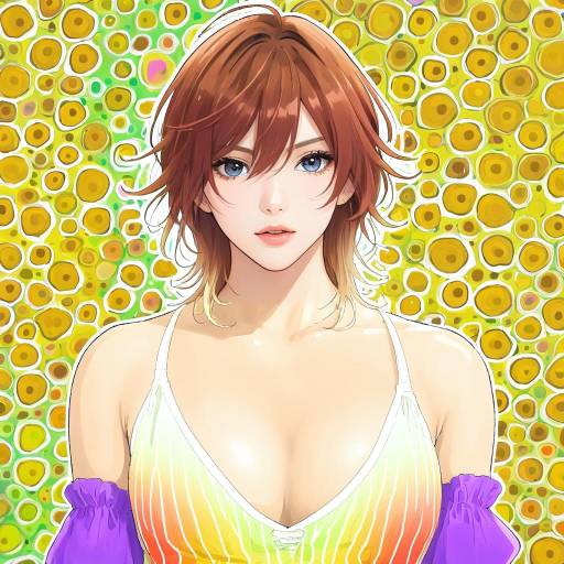 Illustration of Aketa mikoto, idolmaster in the style of Fuji fujino