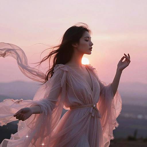 Mystical Dawn Oracle in Pink Light