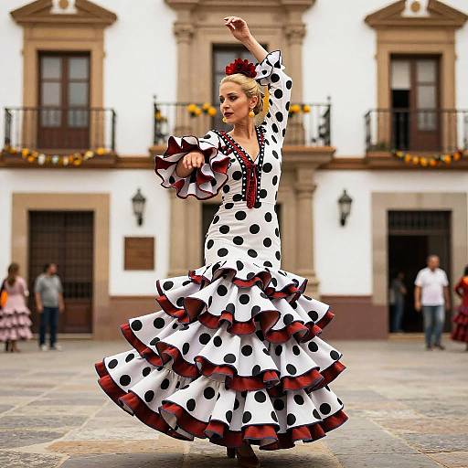 Blonde Flamenco Dancer in Motion