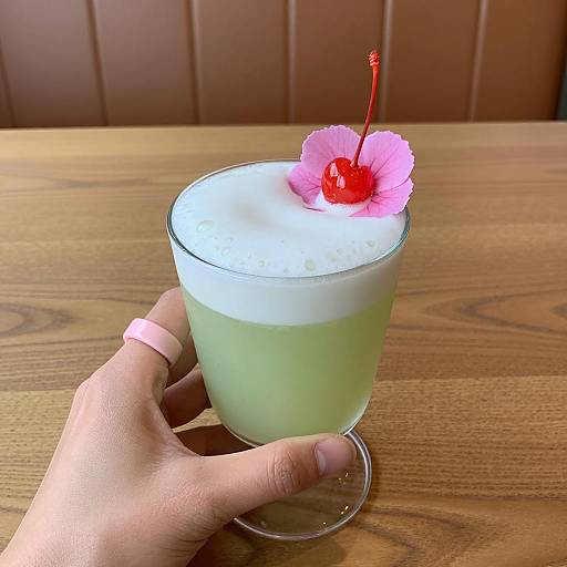 Vibrant Cocktail with Floral Accents