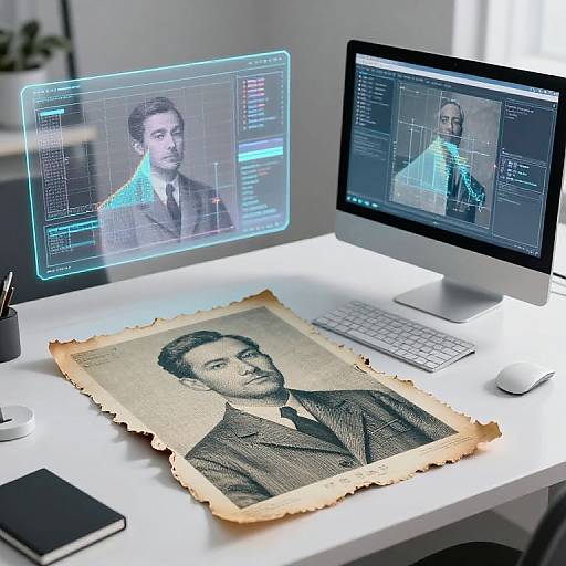 AI Inpainting Repairing Vintage Photo