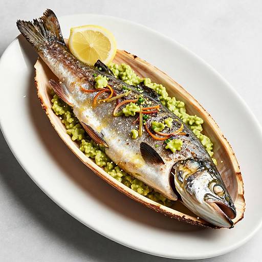 Cedar Plank Trout with Asian Guacamole