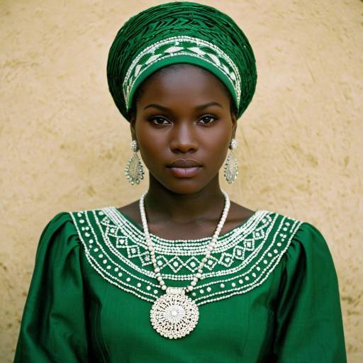 Nigerian Woman in Traditional Green Dress