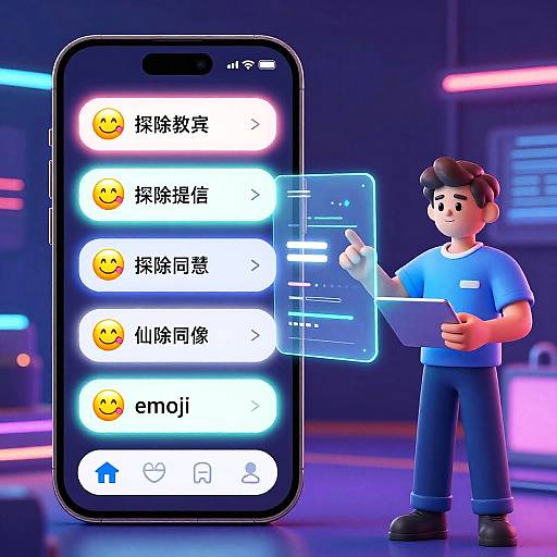 Cyberpunk Emoji Removal Interface