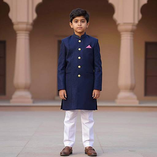 Elegant Young Boy in Traditional Sherwani