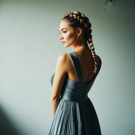 Woman with Twist Braids in Fashion Gown Woman with Twist Braids in Fashion Gown