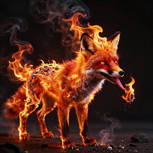 Fiery Fox of Dancing Flames
