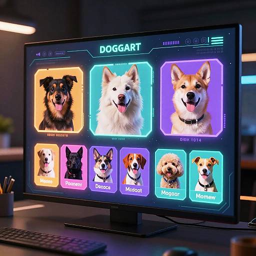 Futuristic Dog Bio Generator UI
