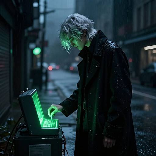 Nocturnal Cyberpunk Solitude Scene