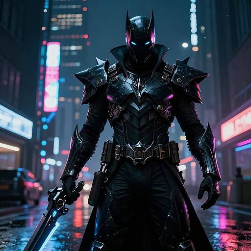 Cyberpunk Villain in Neon Dystopia