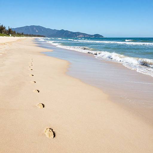 Golden Footprints on Pristine Beach