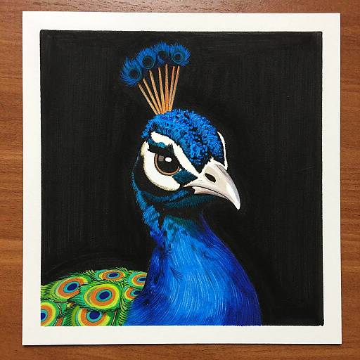 Quirky Cartoon Peacock Digital Art