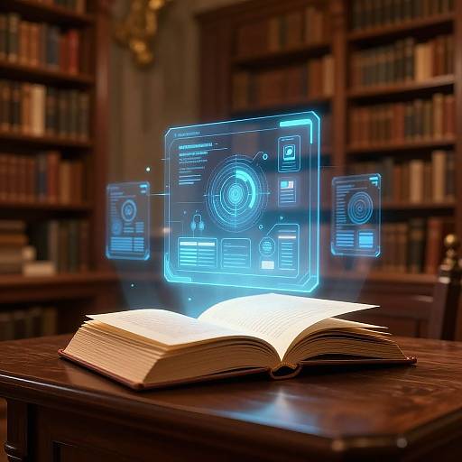 Enchanted Library with AI Holograms