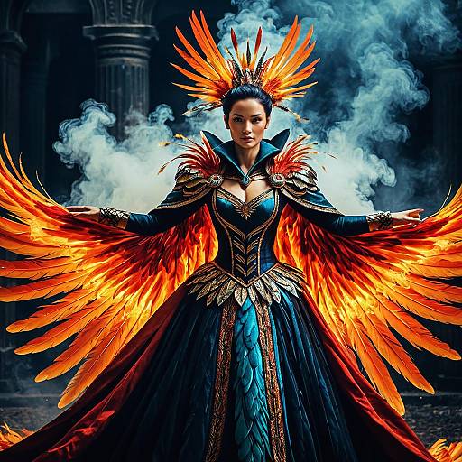 Majestic Steam-Powered Phoenixes Rising