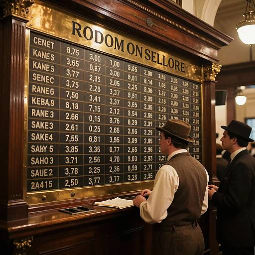 Vintage Stock Ticker Market Scene