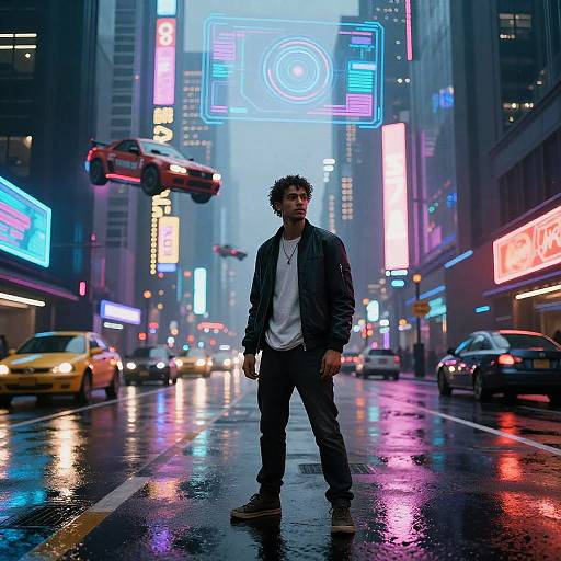 Kyler in Cyberpunk Neon Cityscape