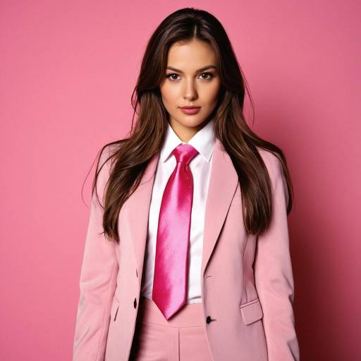 Stylish Solo Girl in Pink Suit