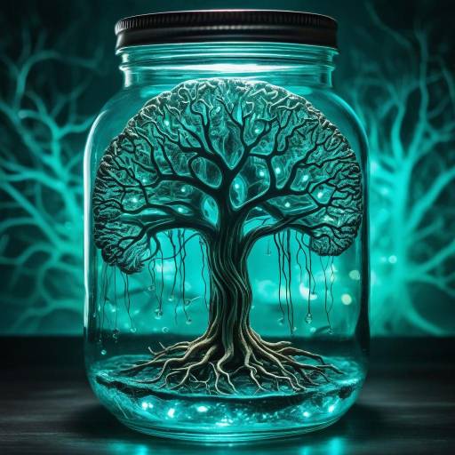 Surreal Biopunk Fusion of Brain and Tree