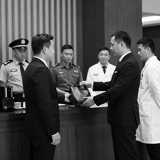 Vintage Hotel Lobby Interaction Scene