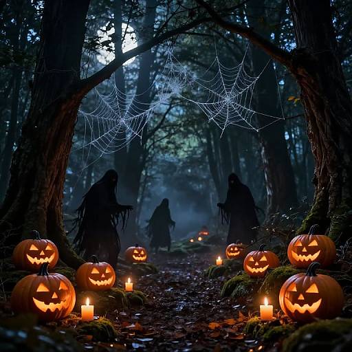 Eerie Halloween Forest Clearing