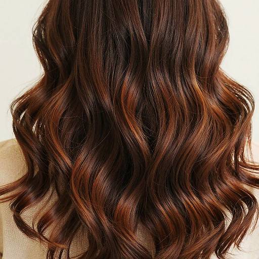 Close-Up Brown Wavy Hair Ombre