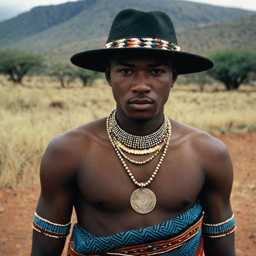 Sotho Man in Traditional Attire Outdoors
