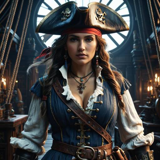 Hyperrealistic Female Pirate 3D Render