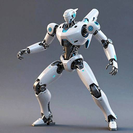 Futuristic Polyarticulated Humanoid Robot