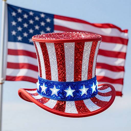 Vibrant Patriotic LED Top Hat