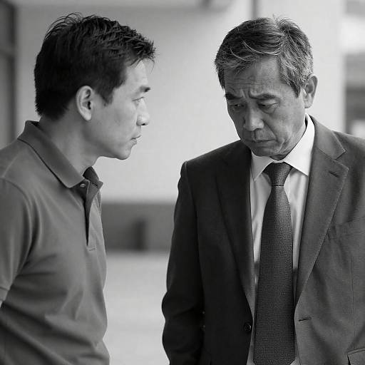 Tense Black-and-White Confrontation Between Men