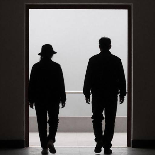 Silhouettes in a Foggy Doorway