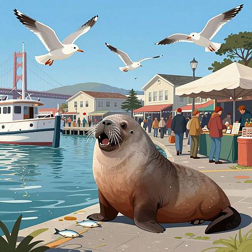 Playful Walrus at Fisherman's Wharf