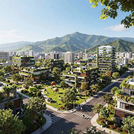 Panoramic Utopian Eco-City Landscape