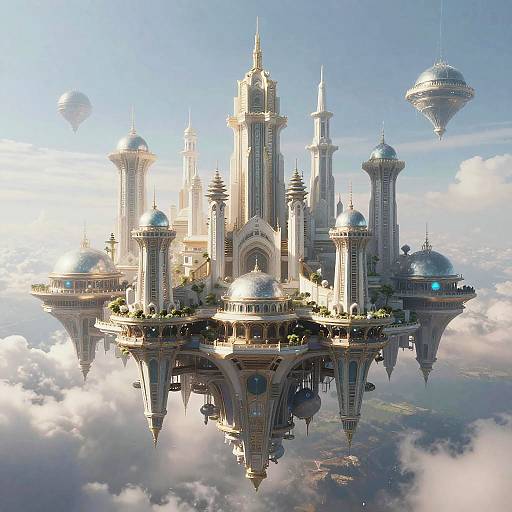 Ethereal Floating Sky Cityscape