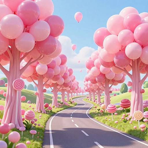 Whimsical Candy-Colored Dreamscape