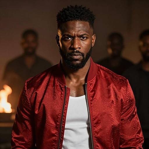 Intense Portrait of a Muscular Man