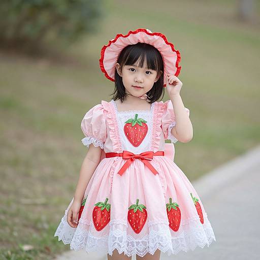 Young Girl in Strawberry Costume