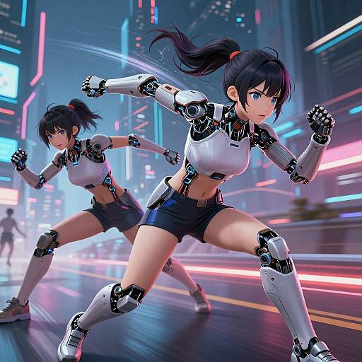 Futuristic Cyberpunk Anime Athlete