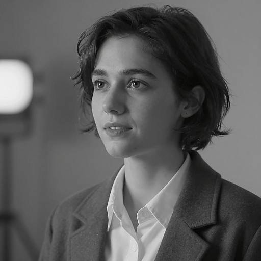 Serene Young Woman in Monochrome