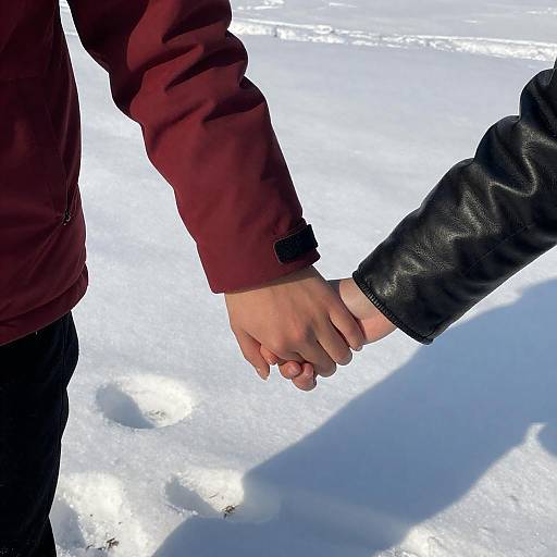 Hands Holding in Snow