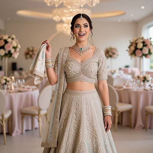 Modern Bride in Designer Lehenga