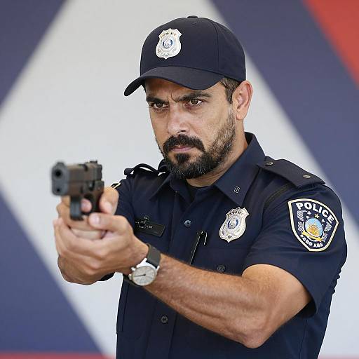 Serious Male Police Officer Portrait