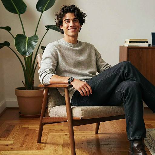 Stylish Young Man in Modern Apartment