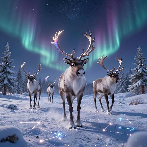 Aurora Reindeer Celestial Christmas Journey