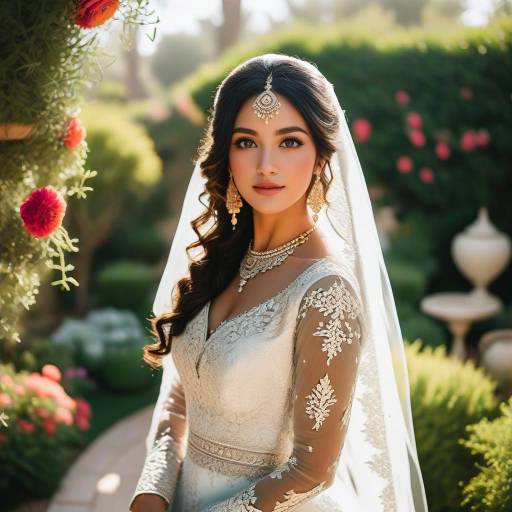 Elegant Bride in Traditional Wedding Dress