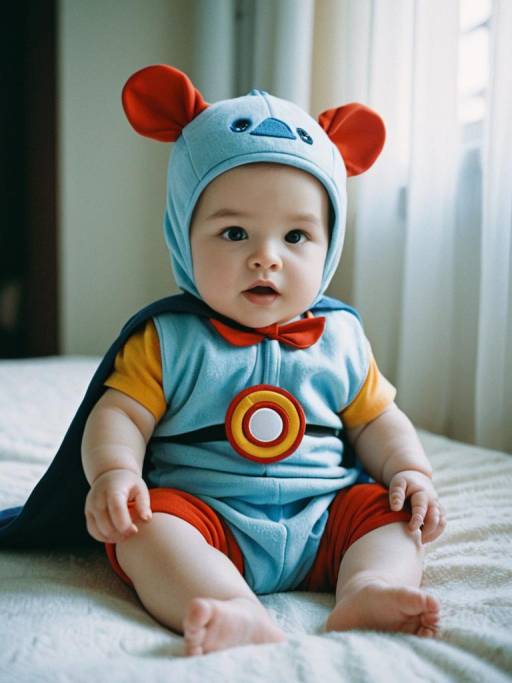 Baby in Cute Blue and Red Animal Costume