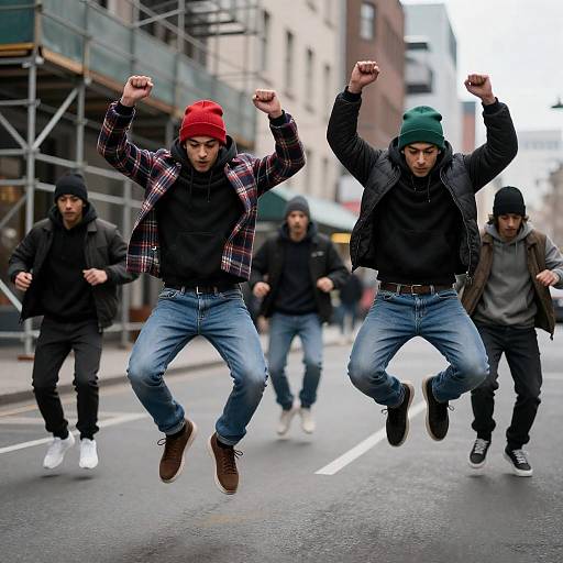 Energetic Dance in Urban Cityscape