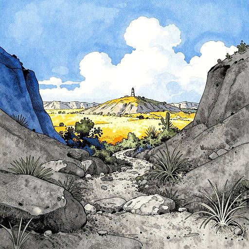 Monochrome Desert Mesa Twilight Landscape